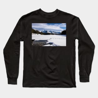 Winter Wonderland Above, Rocky Shores Below Long Sleeve T-Shirt